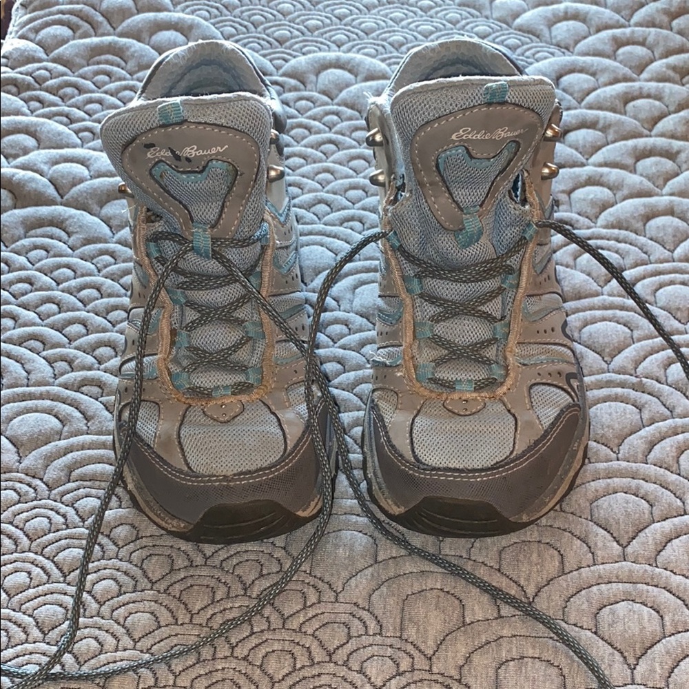 Eddie Bauer Women's Gray and Teal Athletic Hiking boots